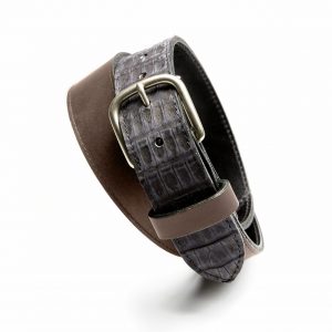 Patent Leather Belt with Columbia Blue Accents - Nokona Ballgloves